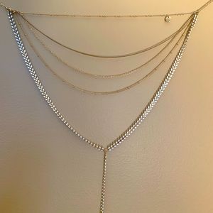 Layered gold and white necklace